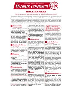 Folheto DEUS CONOSCO – MISSA DA CRISMA
