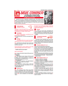 Folheto DEUS CONOSCO – CELEBRAÇÃO COMUNITÁRIA DO SACRAMENTO DO BATISMO