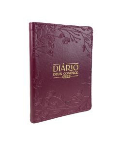 Diário Deus Conosco 2025 - Couro - Vinho